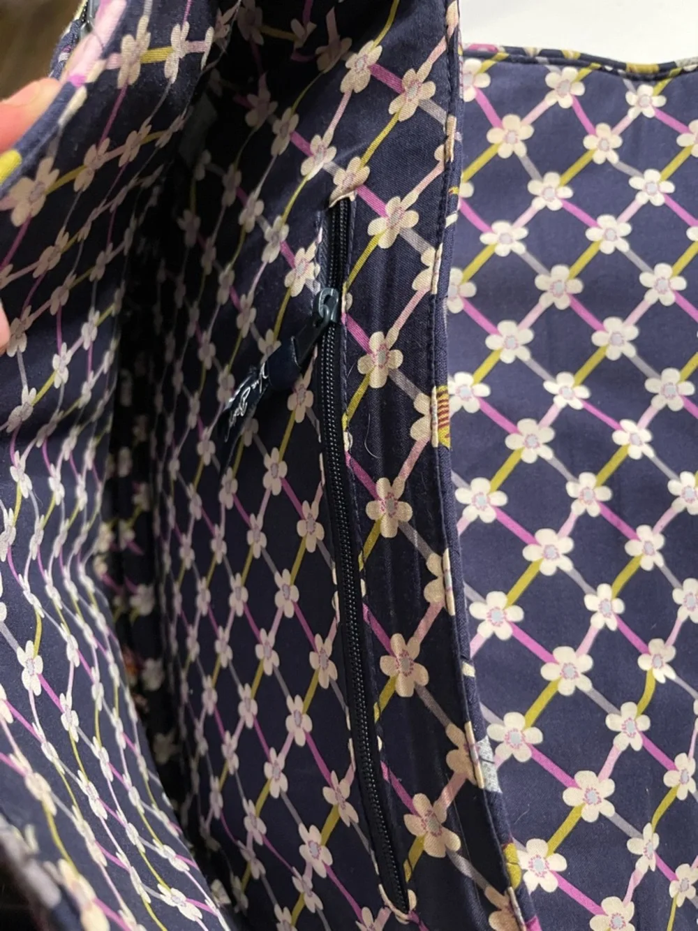 Vera Bradley Night and Day Bird Quilted Messenger Bag Purple Floral